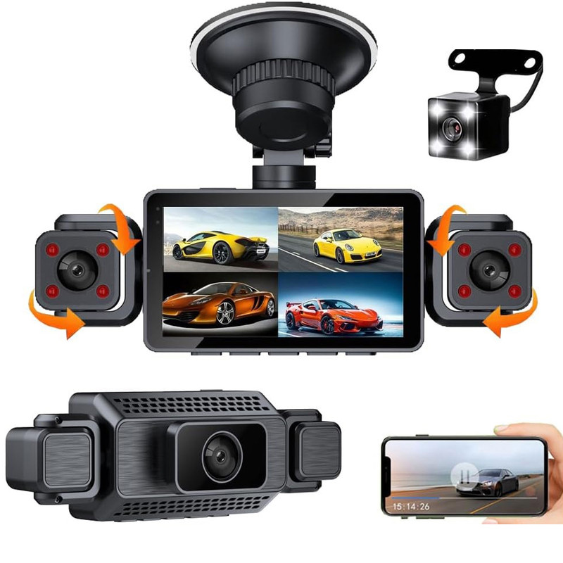 دوربین ثبت وقایع خودرو مدل 4 لنز کد S22-WiFi به همراه دوربین عقب دوربین ثبت وقایع خودرو مدل 4 لنز کد S22-WiFi به همراه دوربین عقب