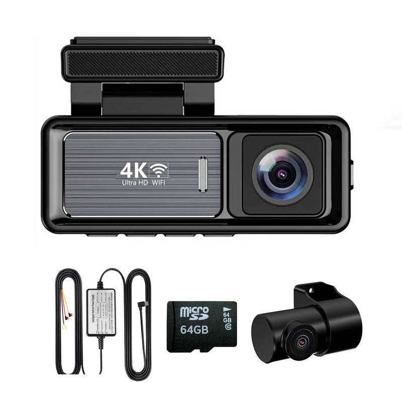 دوربین ثبت وقایع خودرو اتوویژن مدل M6 4K-WiFi به همراه دوربین عقب و رم 64 گیگ بایت و کیت برق مستقیم دوربین ثبت وقایع خودرو اتوویژن مدل M6 4K-WiFi به همراه دوربین عقب و رم 64 گیگ بایت و کیت برق مستقیم