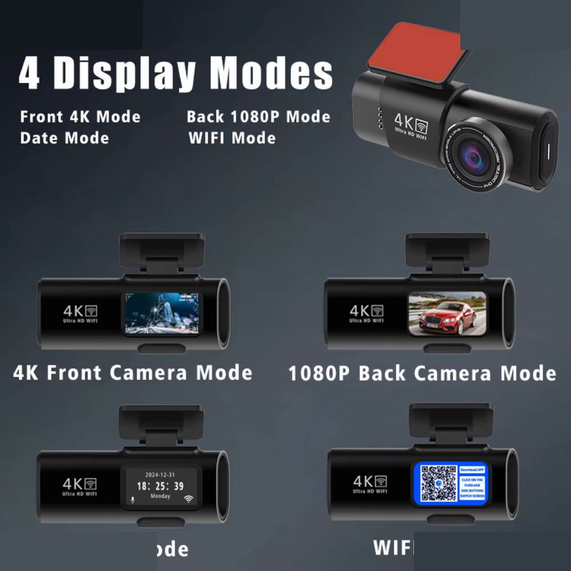 دوربین ثبت وقایع خودرو اتوویژن مدل OK309-4K+WiFi به همراه دوربین عقب دوربین ثبت وقایع خودرو اتوویژن مدل OK309-4K+WiFi به همراه دوربین عقب