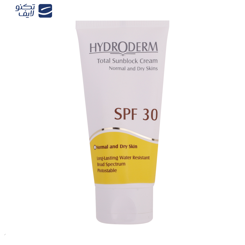کرم ضدآفتاب بیرنگ هیدرودرم SPF30، مناسب پوستهای نرمال و خشک، حجم 50 میلیلیتر کرم ضدآفتاب بیرنگ هیدرودرم SPF30، مناسب پوستهای نرمال و خشک، حجم 50 میلیلیتر