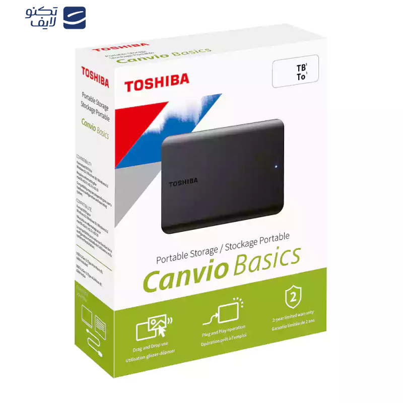 هارد اکسترنال توشیبا مدل Canvio Basics ظرفیت دو ترابایت دارای رابط USB Type-A 3.2 هارد اکسترنال توشیبا مدل Canvio Basics ظرفیت دو ترابایت دارای رابط USB Type-A 3.2