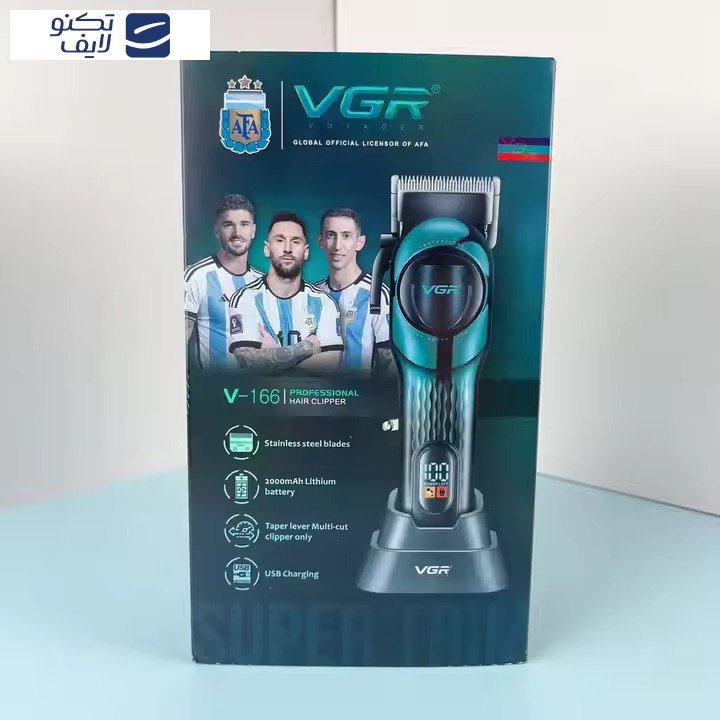 ماشین اصلاح مو سر و صورت شارژی  وی جی ار مدل v166 ماشین اصلاح مو سر و صورت شارژی  وی جی ار مدل v166