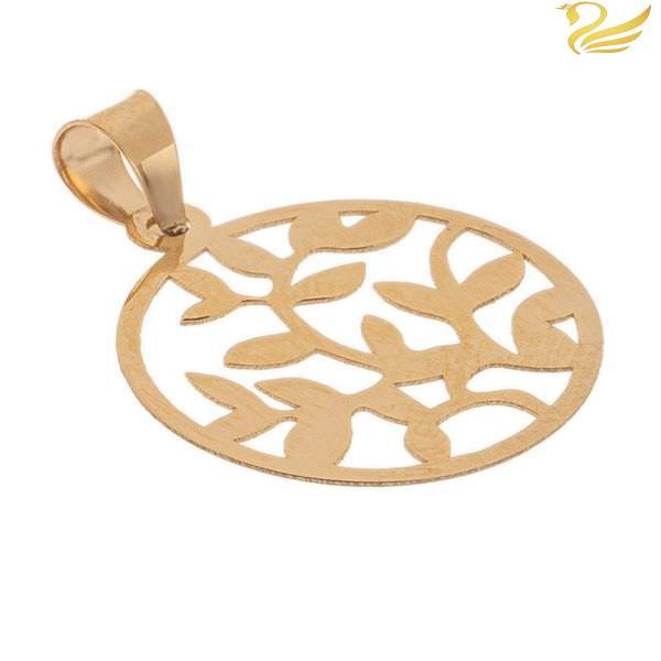 پلاک طلا 18عیار طرح برگ در دایره