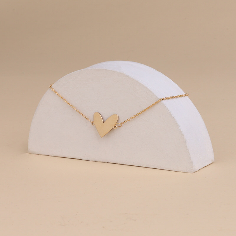 دستبند طلا 18 عیار طرح قلب مینیمال دستبند طلا 18 عیار طرح قلب مینیمال