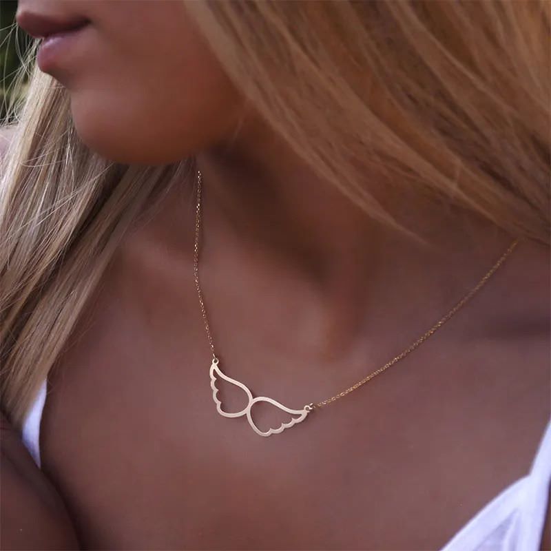 گردنبند طلا 18عیار طرح بال فرشته تو خالی دوبل گردنبند طلا 18عیار طرح بال فرشته تو خالی دوبل