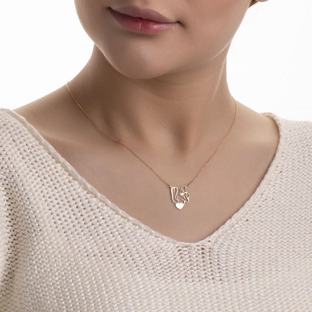 گردنبند طلا 18عیار طرح مهر مادری گردنبند طلا 18عیار طرح مهر مادری