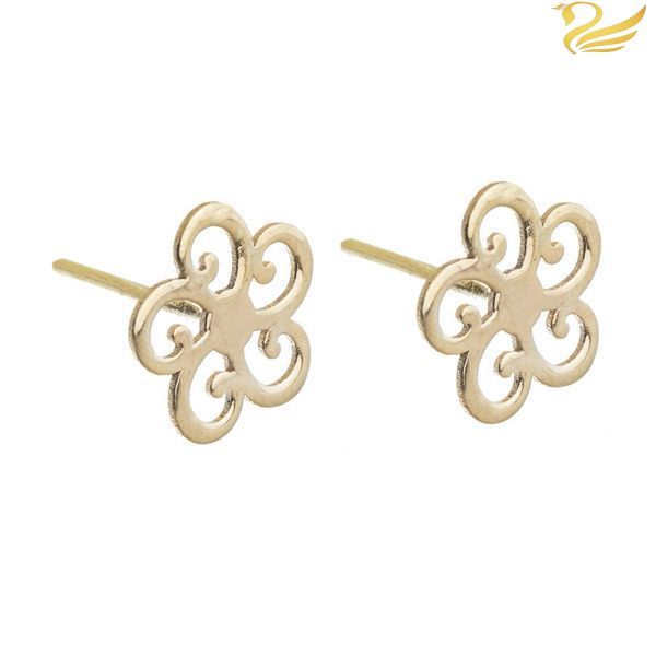 گوشواره طلا 18عیار گل پیچ پیچی گوشواره طلا 18عیار گل پیچ پیچی