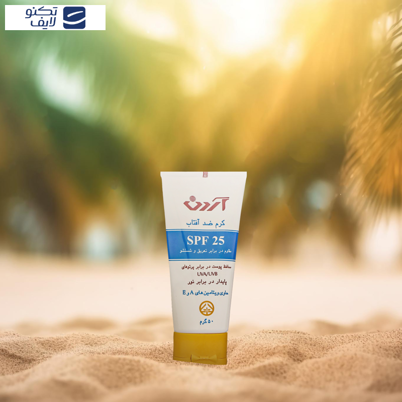 کرم ضدآفتاب بیرنگ آردن مدل SPF25 مناسب انواع پوست وزن 50 گرم کرم ضدآفتاب بیرنگ آردن مدل SPF25 مناسب انواع پوست وزن 50 گرم