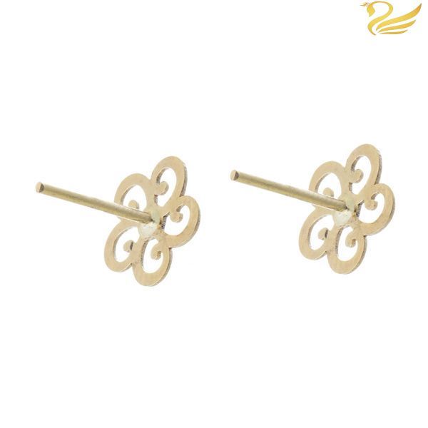 گوشواره طلا 18عیار گل پیچ پیچی گوشواره طلا 18عیار گل پیچ پیچی