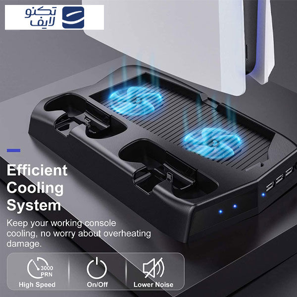 پایه شارژر و فن خنک کننده پلی استیشن 5 مدل P5-010-2 پایه شارژر و فن خنک کننده پلی استیشن 5 مدل P5-010-2