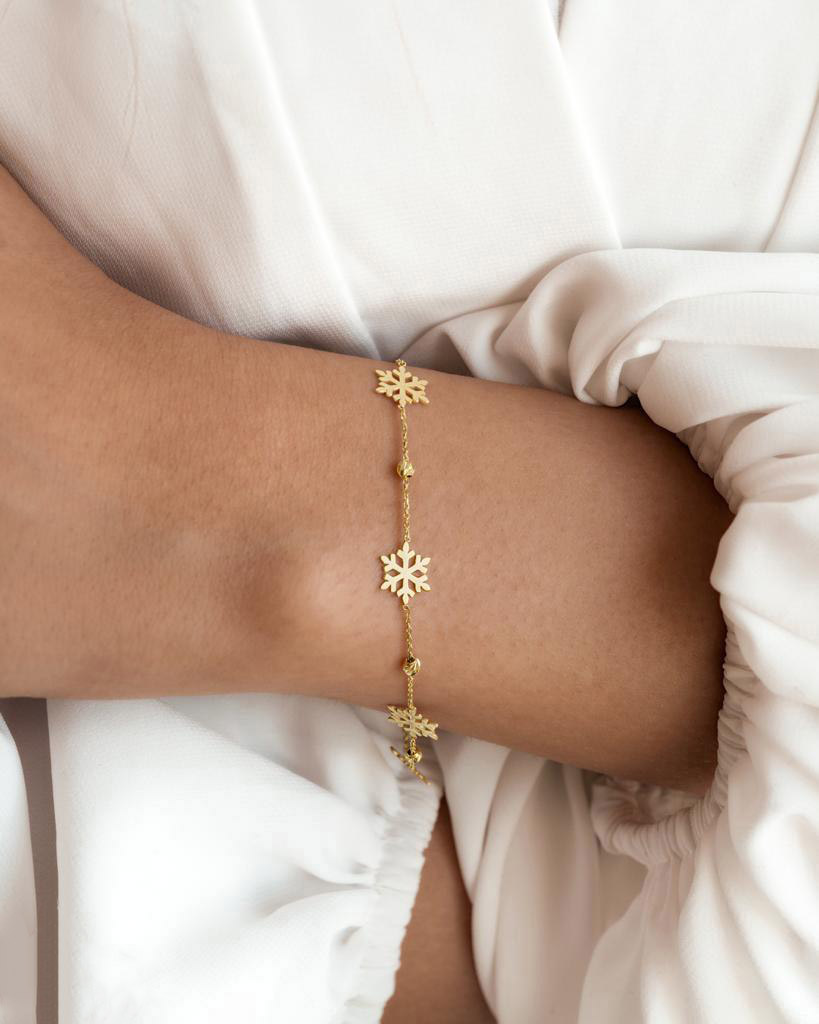 دستبند گوله برف کریسمسی طلا 18 عیار دستبند گوله برف کریسمسی طلا 18 عیار