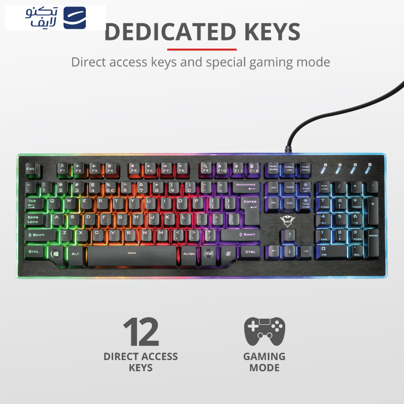 کیبورد مخصوص بازی تراست مدل GXT 860 Thura کیبورد مخصوص بازی تراست مدل GXT 860 Thura