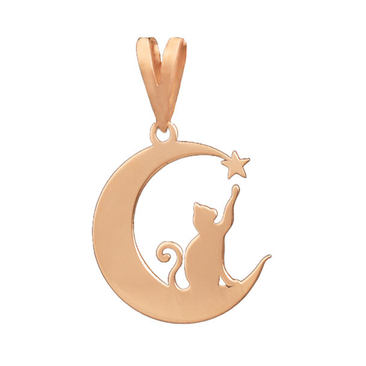 پلاک طلا زنانه طرح گربه بلند پرواز قو طلایی کد P025666-small-image