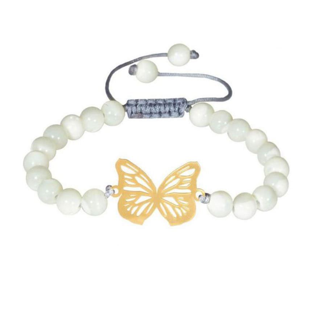 دستبند طلا زنانه با مروارید طرح پروانه وین قو طلایی کد B017608 دستبند طلا زنانه با مروارید طرح پروانه وین قو طلایی کد B017608