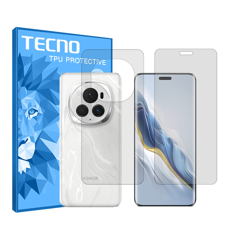 گلس گوشی شفاف آنر Magic 6 Pro تکنو مدل HyGEL به همراه محافظ پشت گوشی گلس گوشی شفاف آنر Magic 6 Pro تکنو مدل HyGEL به همراه محافظ پشت گوشی