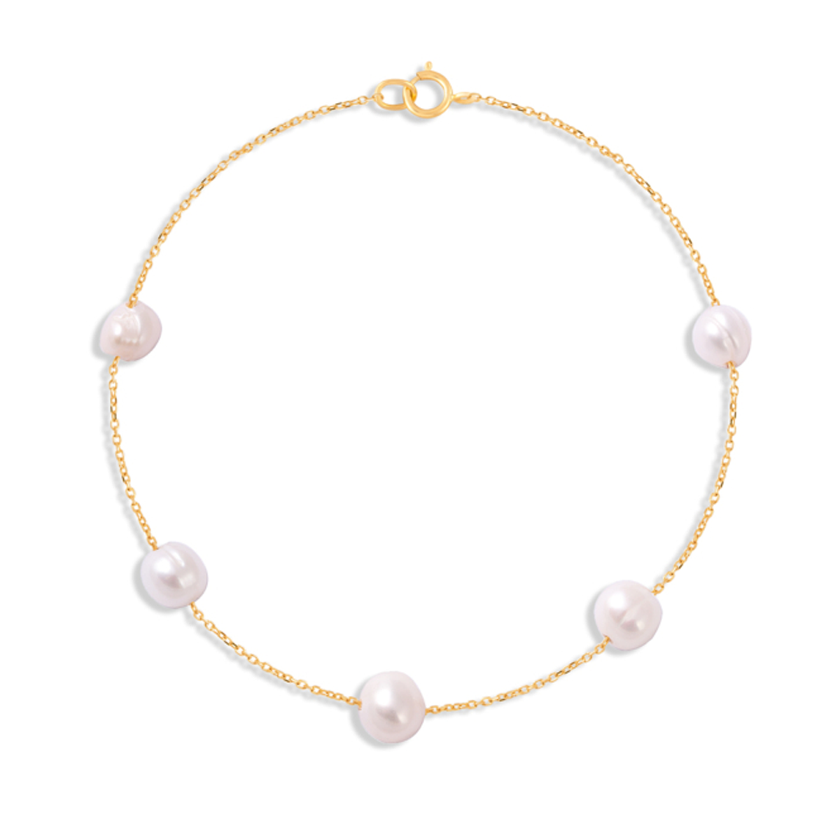 دستبند طلا زنانه مدل مروارید ظریف دستبند طلا زنانه مدل مروارید ظریف-small-image