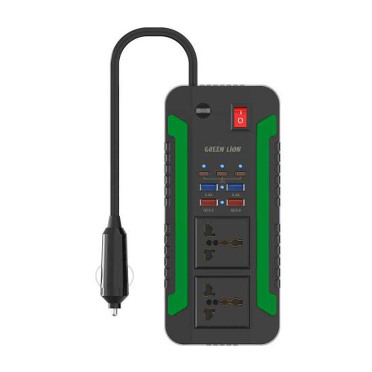 مبدل برق فندکی گرین لاین مدل Spark 300 GNSPI300WAT