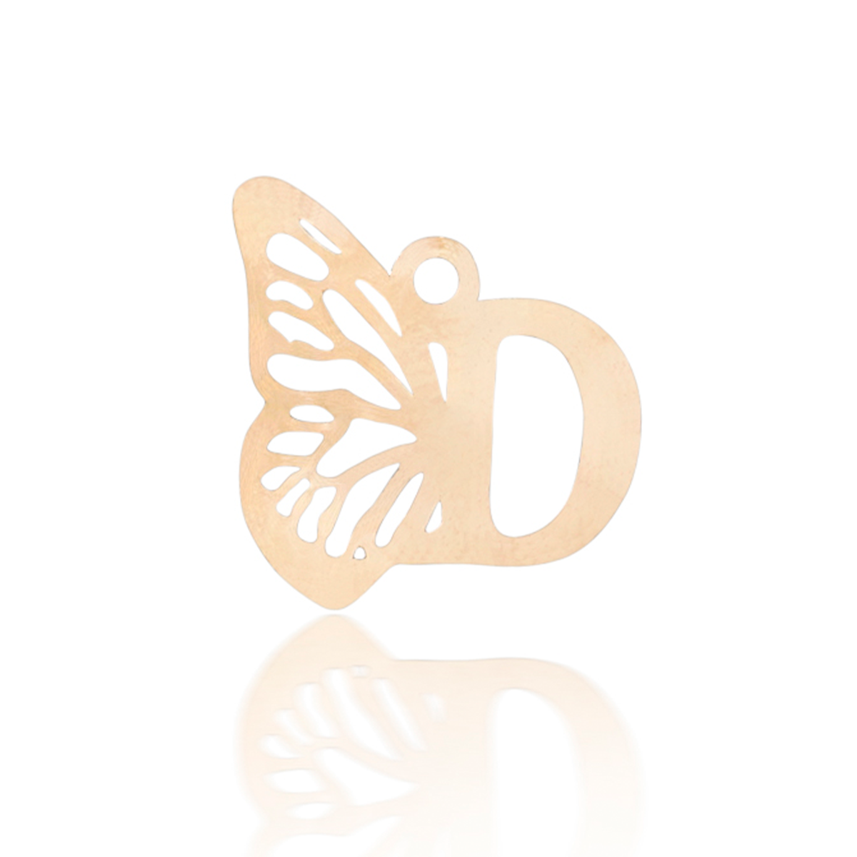 پلاک طلا زنانه طرح حرف D با بال پروانه پلاک طلا زنانه طرح حرف D با بال پروانه