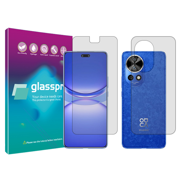 گلس گوشی شفاف هوآوی Nova 12 Pro گلس پرو مدل Resistant به همراه محافظ پشت گوشی