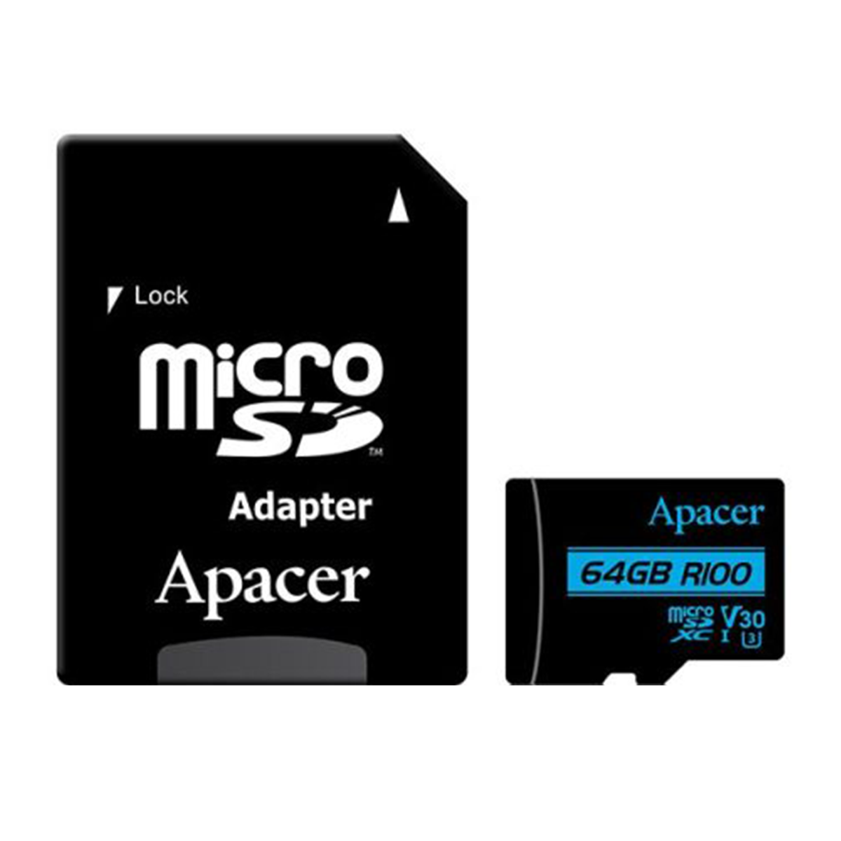 کارت حافظه microSDXC اپیسر مدل Rioo V30 استاندارد UHS-I U3 ظرفیت 64 گیگابایت به همراه آداپتور SD