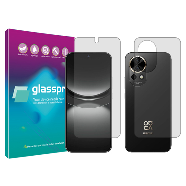 گلس گوشی شفاف هوآوی Nova 12 گلس پرو مدل Resistant به همراه محافظ پشت گوشی