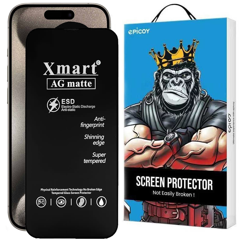 گلس گوشی مات اپل iPhone 15 Pro Max اپیکوی مدل Xmart Ag Matte