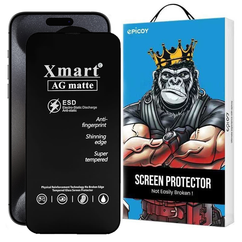 گلس گوشی مات اپل iPhone 15 Pro اپیکوی مدل Xmart Ag Matte