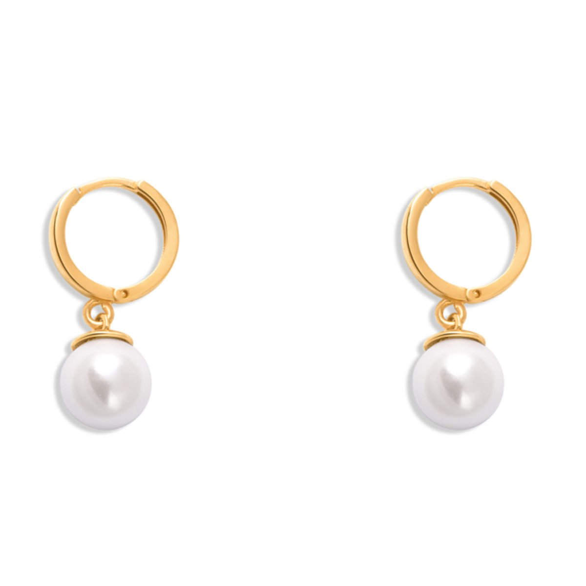 گوشواره طلا زنانه مدل هوک و مروارید کد WE761