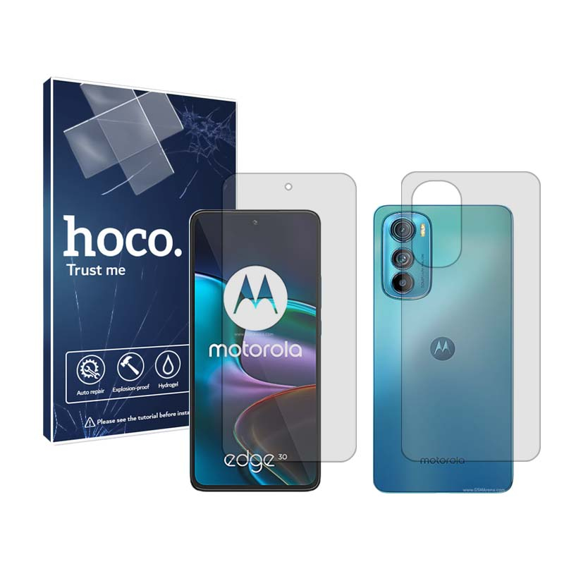 گلس گوشی شفاف موتورولا Edge 30 هوکو مدل HyGEL به همراه محافظ پشت گوشی گلس گوشی شفاف موتورولا Edge 30 هوکو مدل HyGEL به همراه محافظ پشت گوشی
