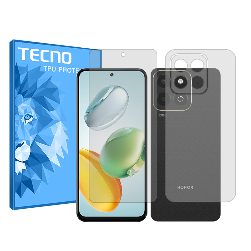 گلس گوشی شفاف آنر X7c تکنو مدل Resistant به همراه محافظ پشت گوشی