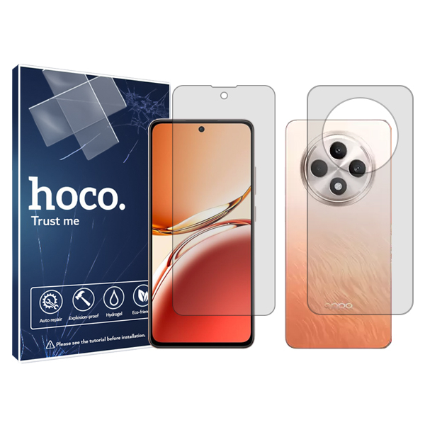 گلس گوشی شفاف اوپو Reno12 F هوکو مدل Resistant به همراه محافظ پشت گوشی