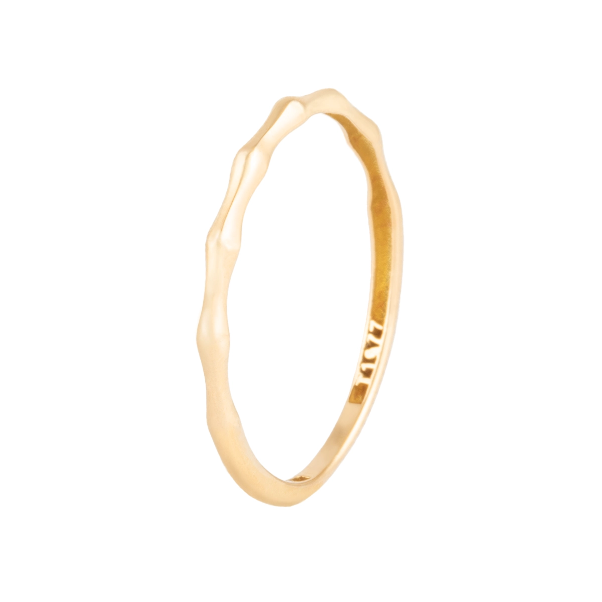 انگشتر طلا 18 عیار زنانه بان گالری مدل مینیمال بامبو سایز 53