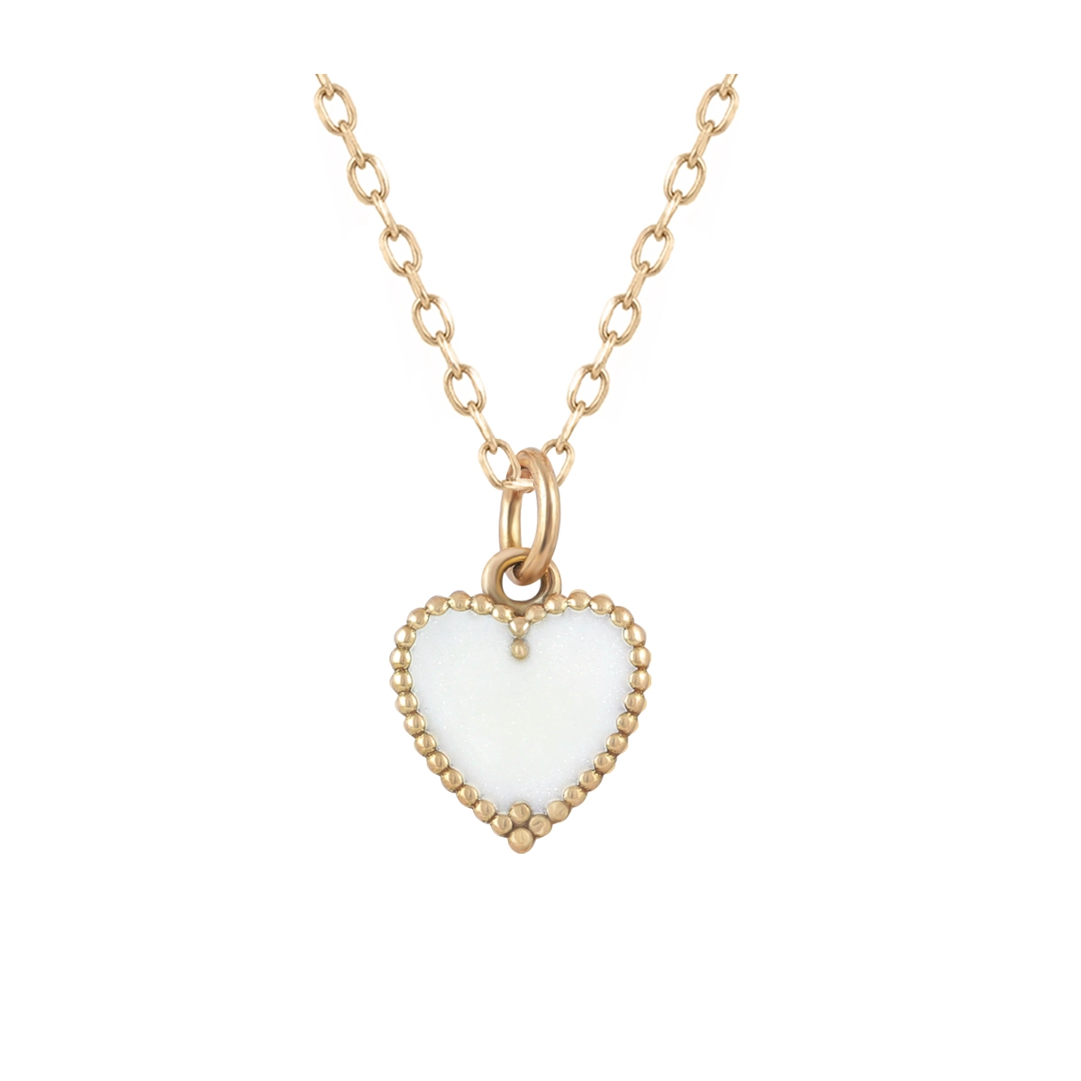 گردنبند طلا زنانه بان گالری مدل قلب ونکلیف سفید