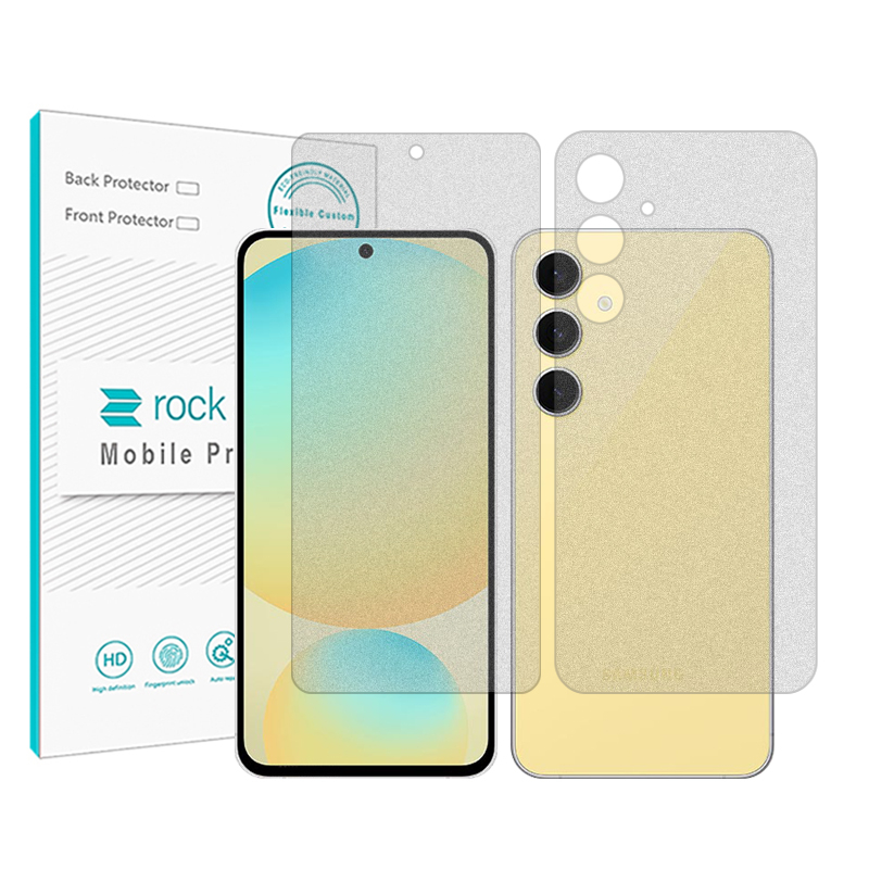 گلس گوشی مات سامسونگ Galaxy S24 FE راک اسپیس مدل Resistant به همراه محافظ پشت گوشی