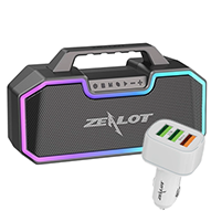 اسپیکر بلوتوثی قابل حمل زیلوت مدل S57 به همراه هدیه شارژر فندکی زیلوت مدل CG01-small-image