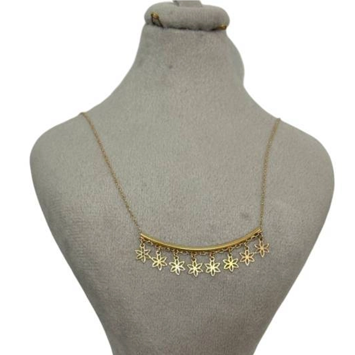 گردنبند طلا زنانه مدل گل پولکی کد sh0357