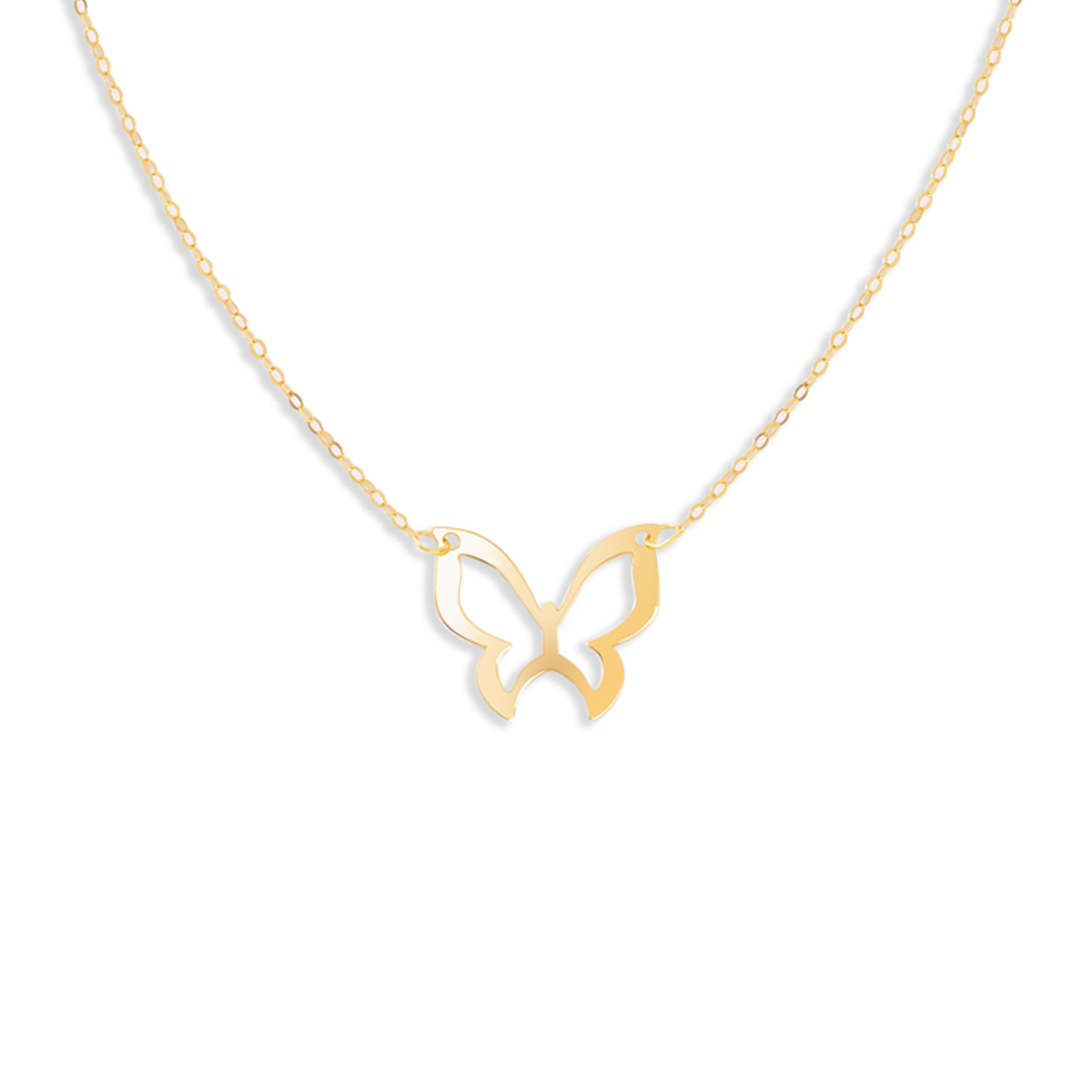 گردنبند طلا زنانه مدل پروانه کد wn3697