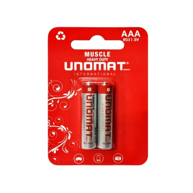 باتری قلمی یونومات مدل کارتی بسته دو عددی