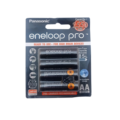 باتری قلمی قابل شارژ پاناسونیک مدل bk-3hcde-Eneloop pro بسته 4 عددی باتری قلمی قابل شارژ پاناسونیک مدل bk-3hcde/Eneloop pro بسته 4 عددی