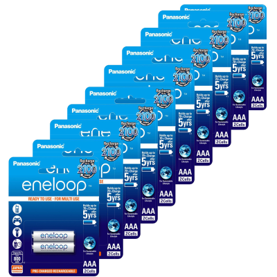 باتری نیم قلمی قابل شارژ پاناسونیک مدل eneloop بسته 20 عددی باتری نیم قلمی قابل شارژ پاناسونیک مدل eneloop بسته 20 عددی