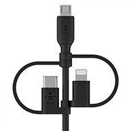 کابل تبدیل USB به لایتنینگ / micro USB / USB-C بلکین مدل CAC001bt1M طول 1 متر کابل تبدیل USB به لایتنینگ / micro USB / USB-C بلکین مدل CAC001bt1M طول 1 متر-small-image