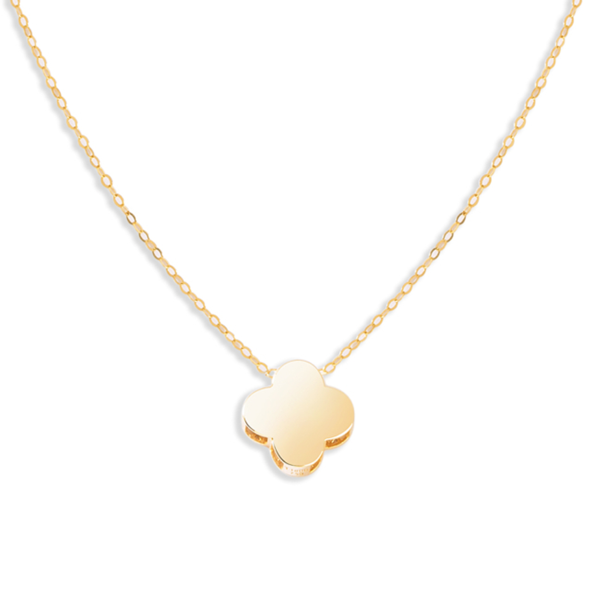 گردنبند طلا زنانه مدل ونکلیف تخت آینه ای کد wa3689