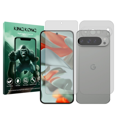 محافظ صفحه نمایش شفاف گوشی گوگل Pixel 9 Pro XL کینگ کونگ مدل Tough به همراه محافظ پشت گوشی