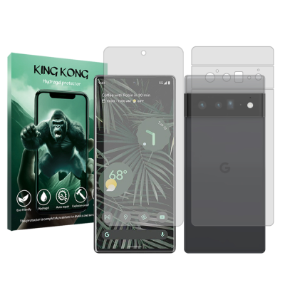 محافظ صفحه نمایش شفاف گوشی گوگل Pixel 6 Pro کینگ کونگ مدل Tough به همراه محافظ پشت گوشی
