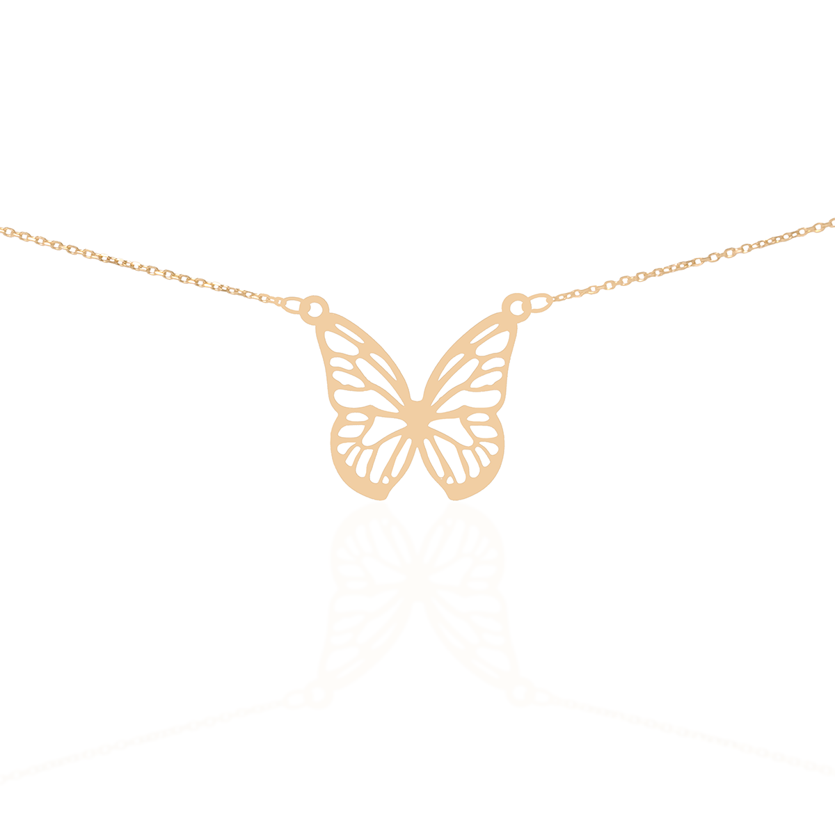 گردنبند طلا زنانه مدل پروانه مشبک