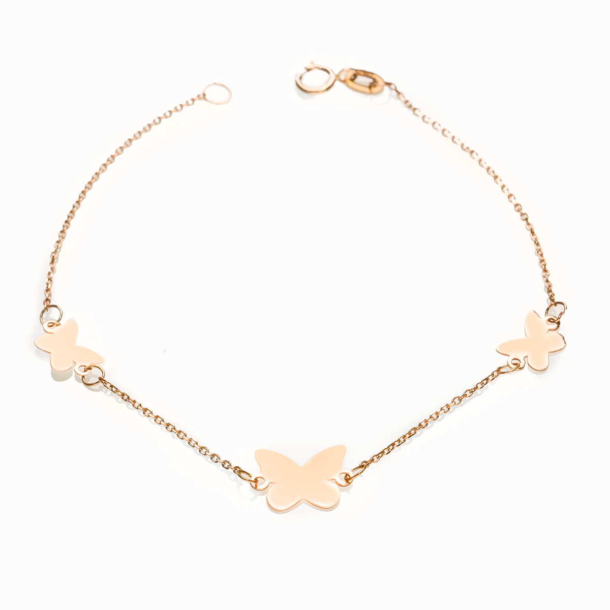 دستبند طلا زنانه مدل سه پروانه