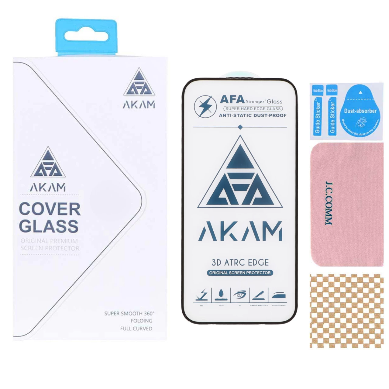 محافظ صفحه نمایش شیشه ای گوشی اپل iPhone 15 آکام مدل Full Cover ESD