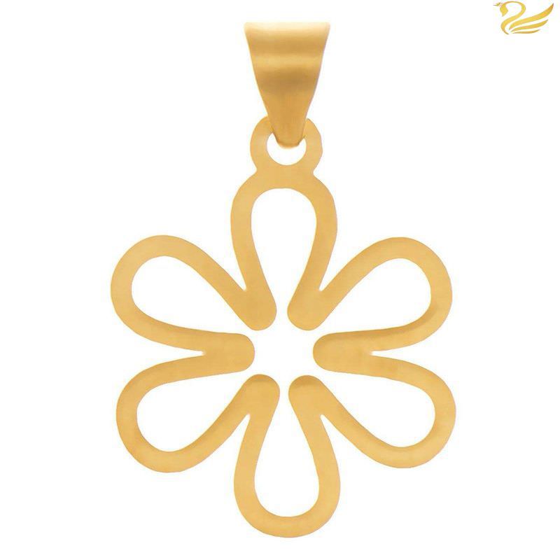 پلاک 18عیار زنانه گل پنج تایی تو خالی