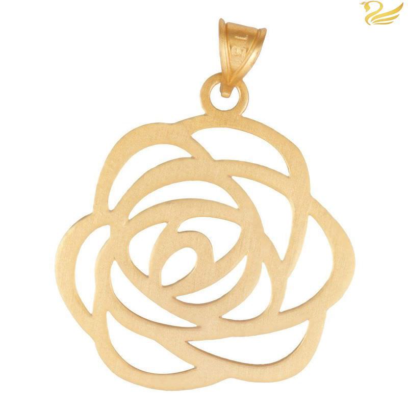 پلاک طلا 18عیار زنانه طرح گل رز