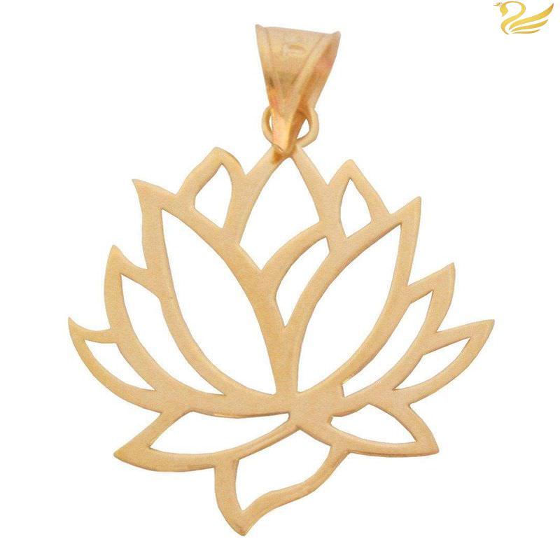 پلاک طلا 18عیار زنانه طرح گل نیلوفر پلاک طلا 18عیار زنانه طرح گل نیلوفر